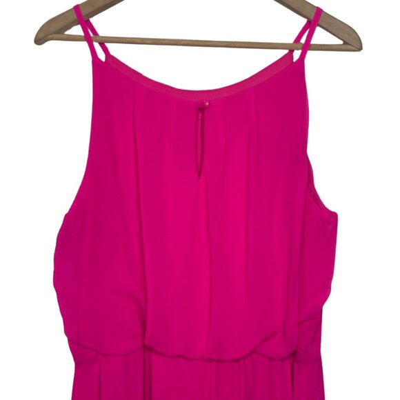 TACERA | NWOT Women's Fuchsia Lined Spaghetti Strap Maxi Dress | Size L - Picture 7 of 13